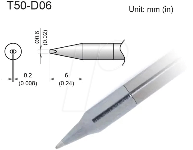 4962615059544 - HAK T50-D06 - Aktiv-Lötspitze T50-D06 06 mm meißel