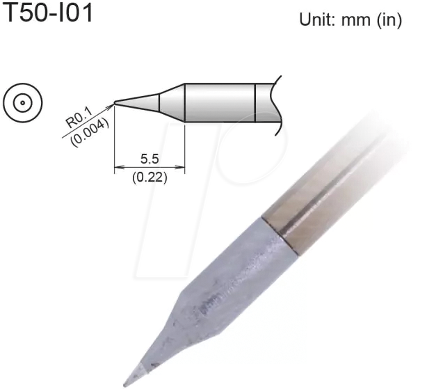 4962615059568 - HAK T50-I01 - Aktiv-Lötspitze T50-I01 01 mm konisch