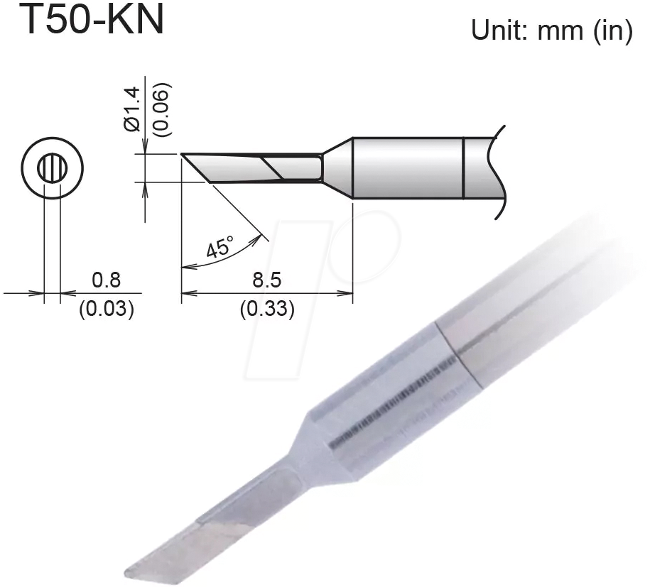 4962615059599 - HAK T50-KN - Aktiv-Lötspitze T50-KN 14 mm messer