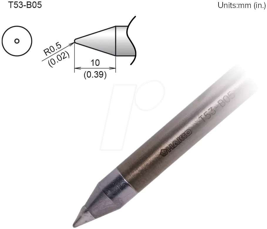 4962615060090 - HAK T53-B05 - Aktiv-Lötspitze T53-B05 05 mm konisch
