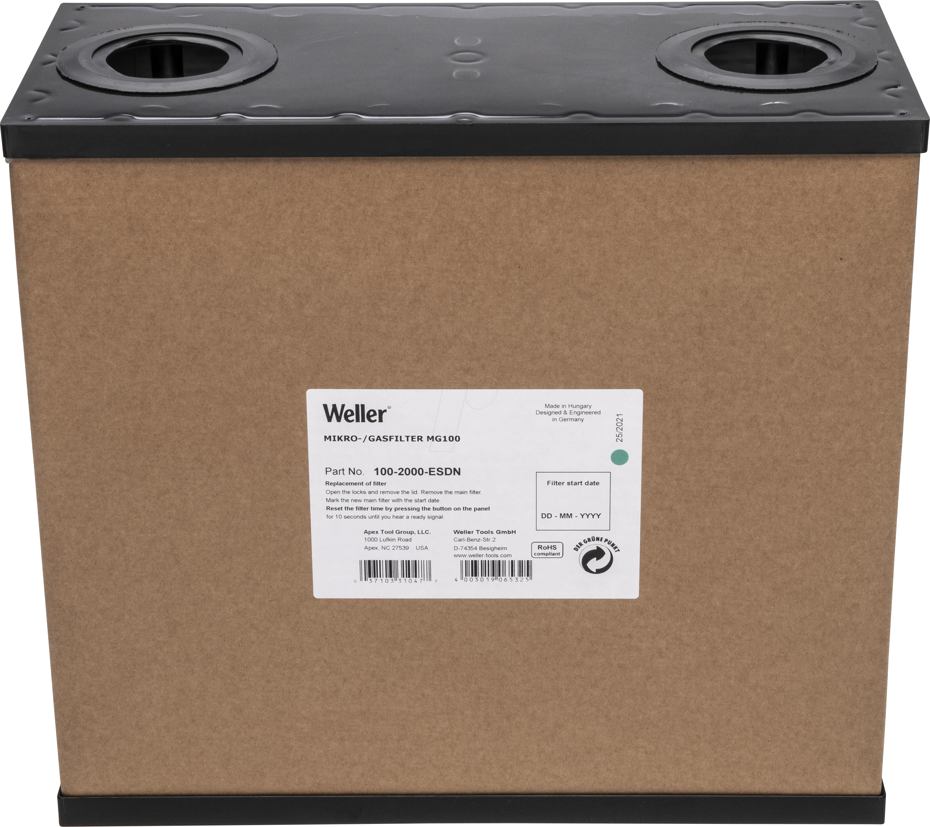 WE 100-2000-ESDN - Kompaktfilter MG 100S, H13 und Gasfilter, Standard