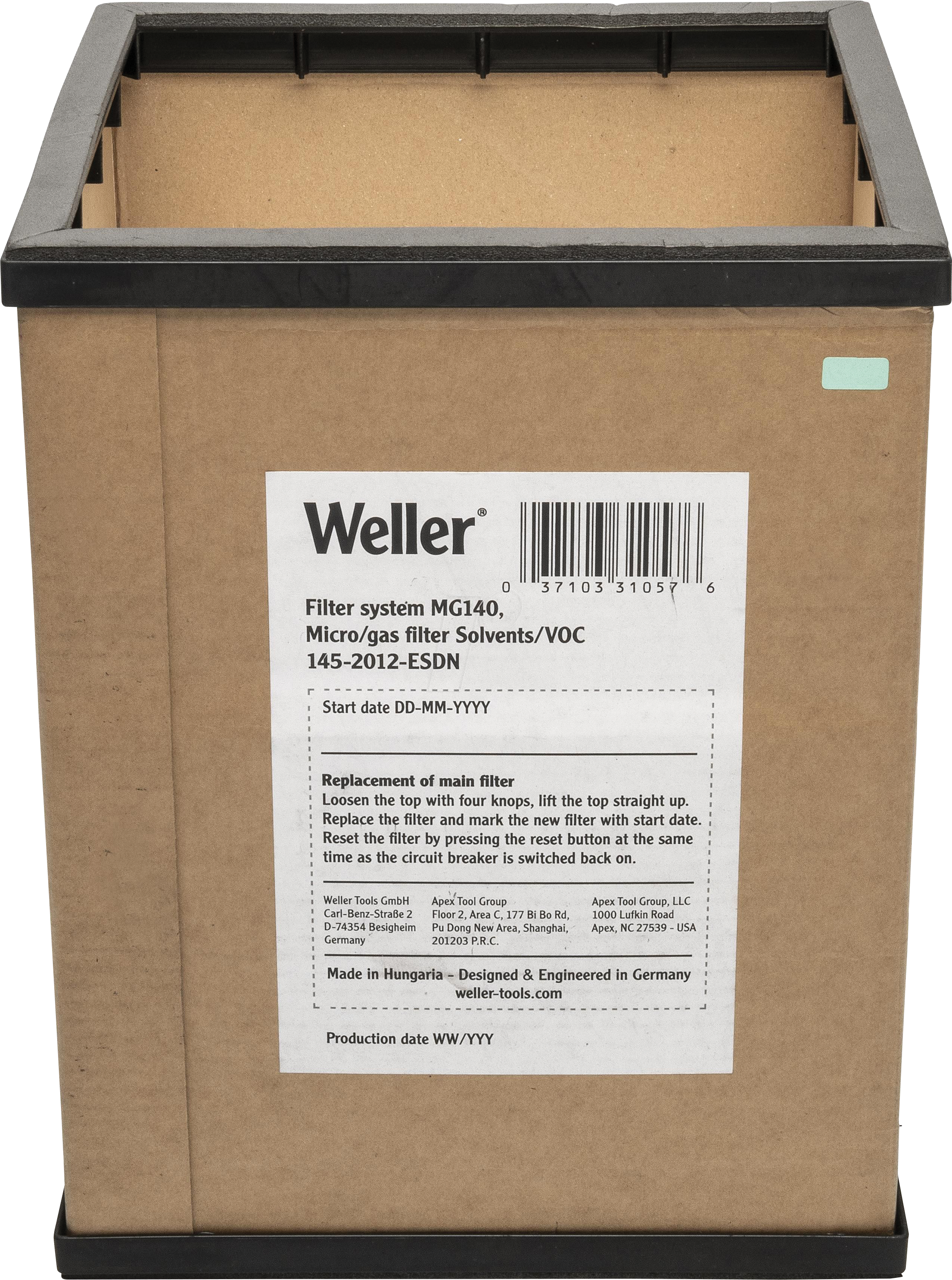 WE 145-2012-ESDN - Kompaktfilter für MG 140, H13, Gasfilter, Lösemittel