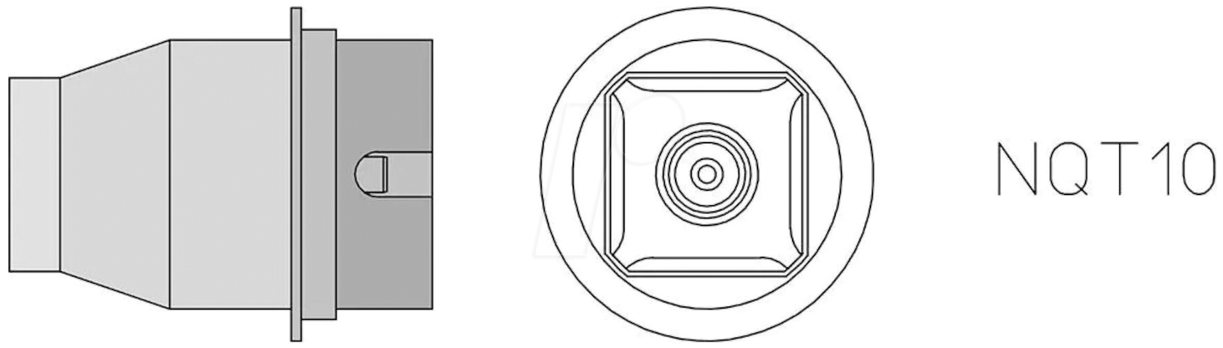 WE T0058750741N - NQT10 Heißluftdüse 14,8X14,8 mm