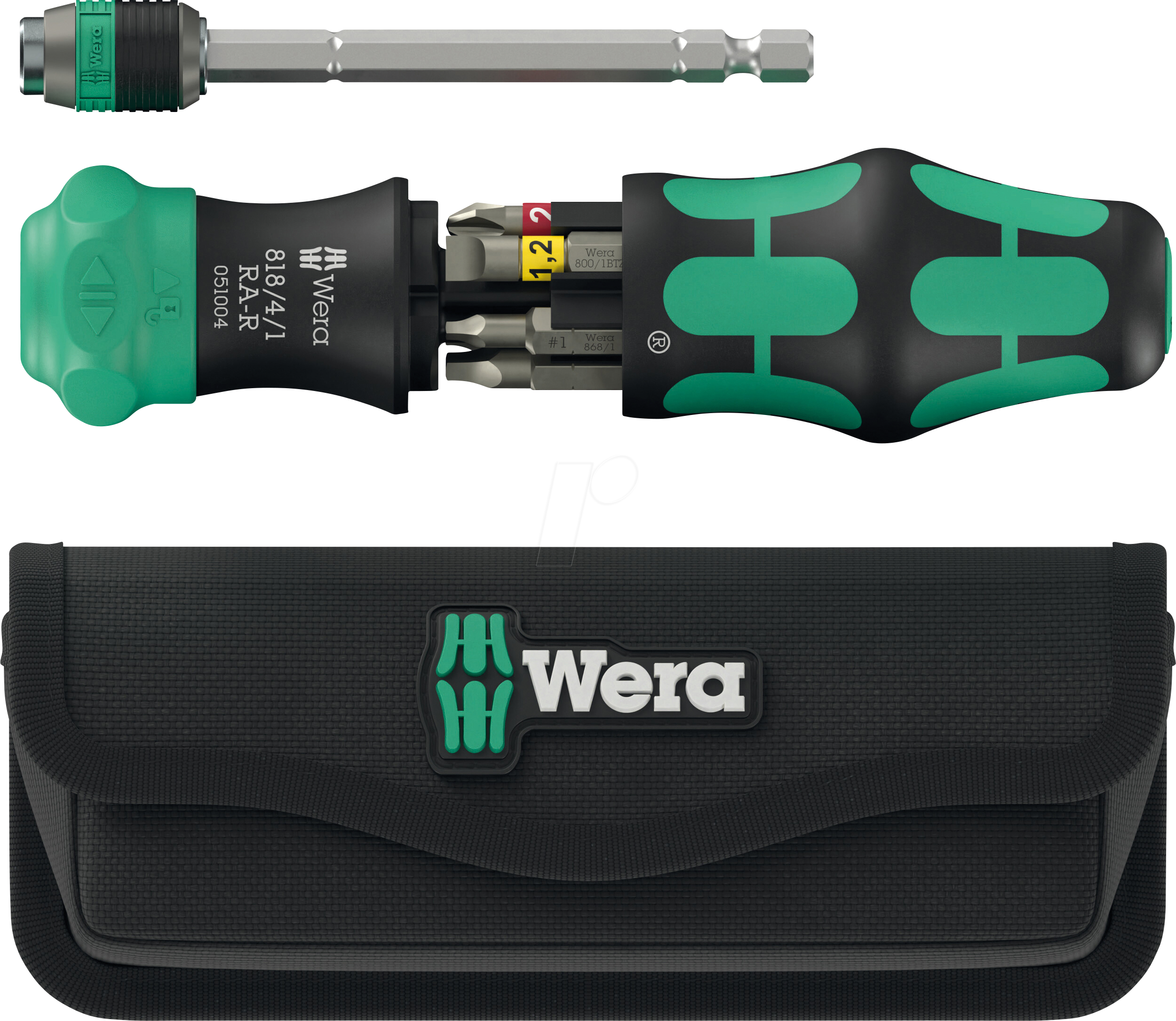 4013288234025 - WERA 05051516001 - Kombi-Ratschenschrauber mit 6 Bits 26 RA-R mit Tasche