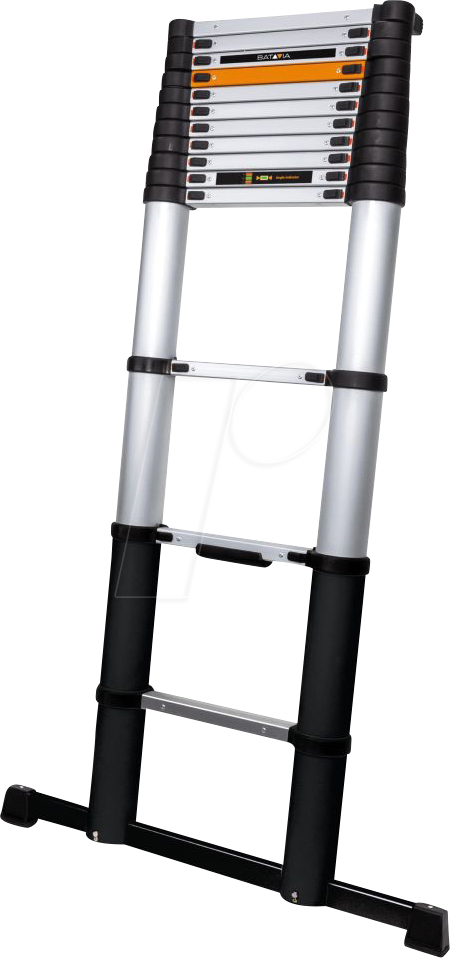 BATAVIA 7064831 - Teleskopleiter aus Alu, bis 4,15 m, max. 150 Kg, extra Breite St