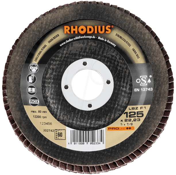 4011890013700 - 205580 lamellenschleifscheibe lsz F1 durchmesser 115MM innen-ø 222MM koernung 40 1ST - Rhodius