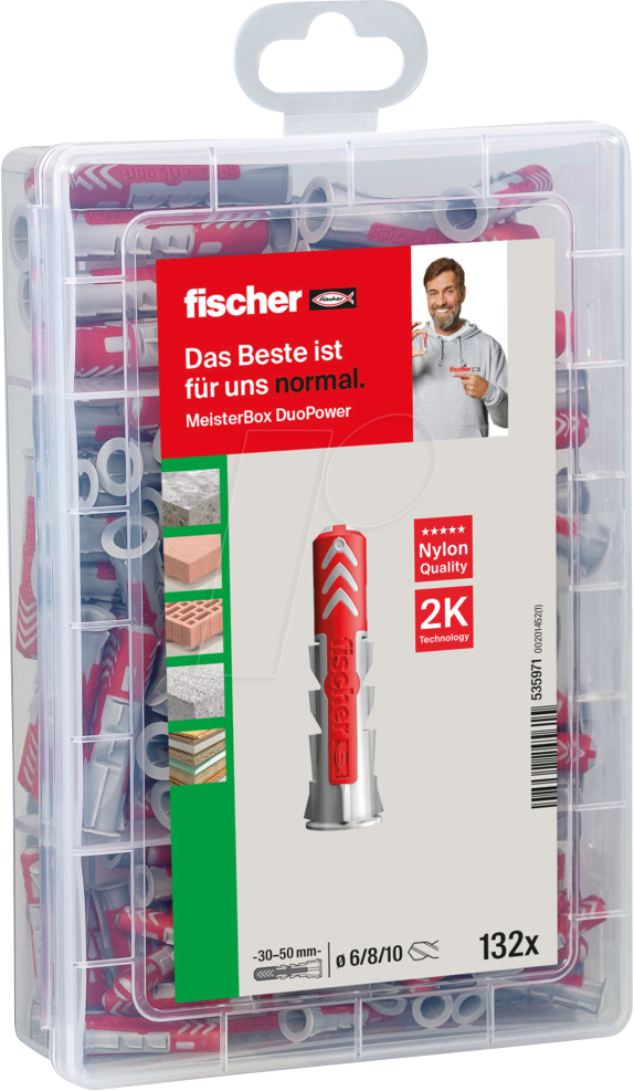 4048962245615 - fischer Meister-Box - DuoPower 2K 535971 Universaldübel-Sortiment Ø 6 8 10 mm 30 40 50 mm 132 Stück
