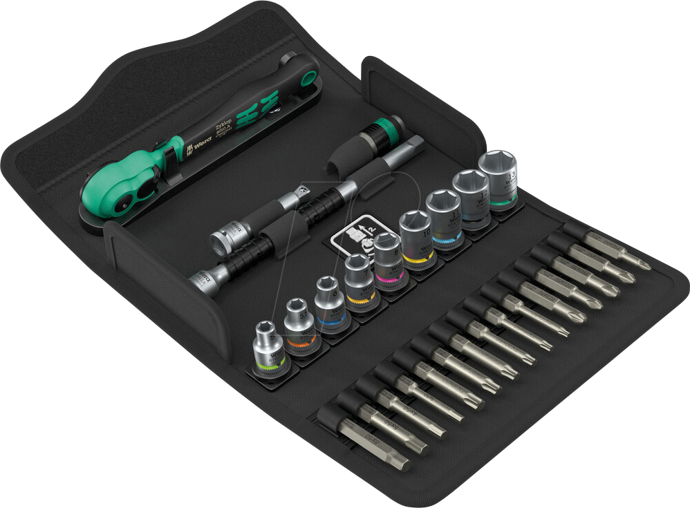 WERA 05005541001 - Zyklop Comfort Knarrensatz, Umschalthebel, 1/4''-Antrieb, metrisc