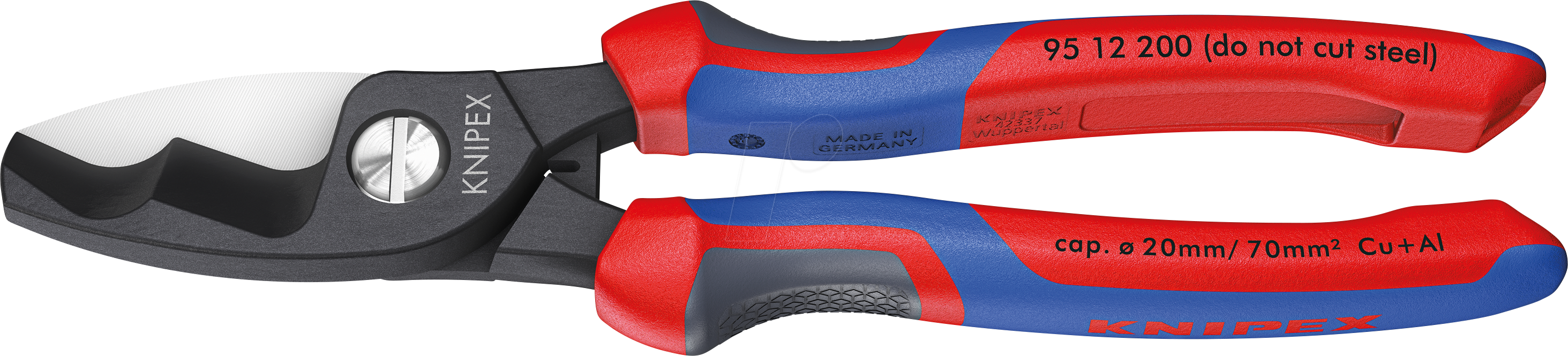4003773047834 - Knipex-Werk 95 12 200 Kabelschere Geeignet für (Abisoliertechnik) Alu- und Kupferkabel ein- und mehrdrähtig 20 mm 70 mm² 2