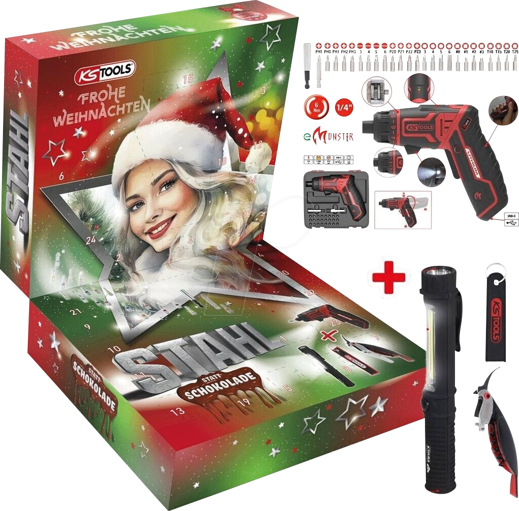 4069465002802 - KS 5156599 - Adventskalender mit Mini-eMONSTER Akku-Schrauber-Satz 30tgl