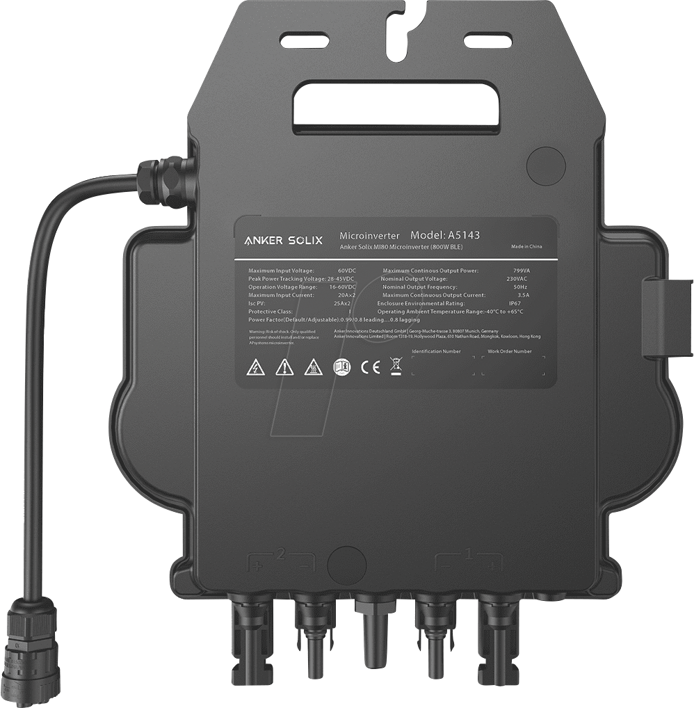 0194644193126 - ANKER SOL MI80 - Microinverter Anker SOLIX MI80 800 W WLAN BT 5 m Kabel