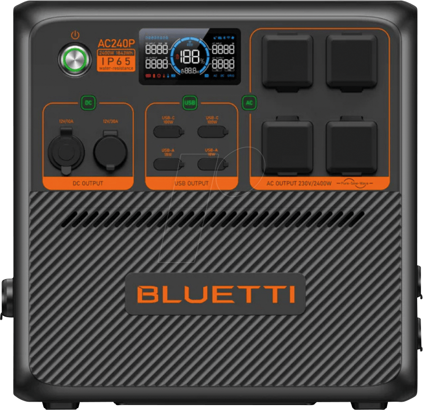 6970991294877 - AC240P - Bluetti AC240P Powerstation 2400 W 1843 Wh 6970991294877 - AC240P - Bluetti AC240P Powerstation 2400 W 1843 Wh