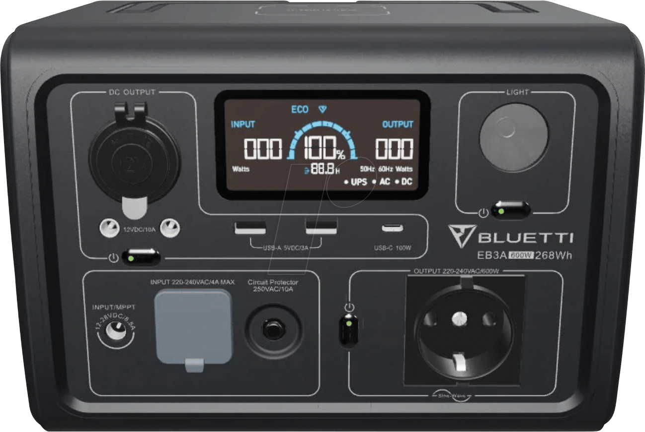 Image of BLUETTI EB3A - Bluetti EB3A, Powerstation, 600 W, 268 Wh