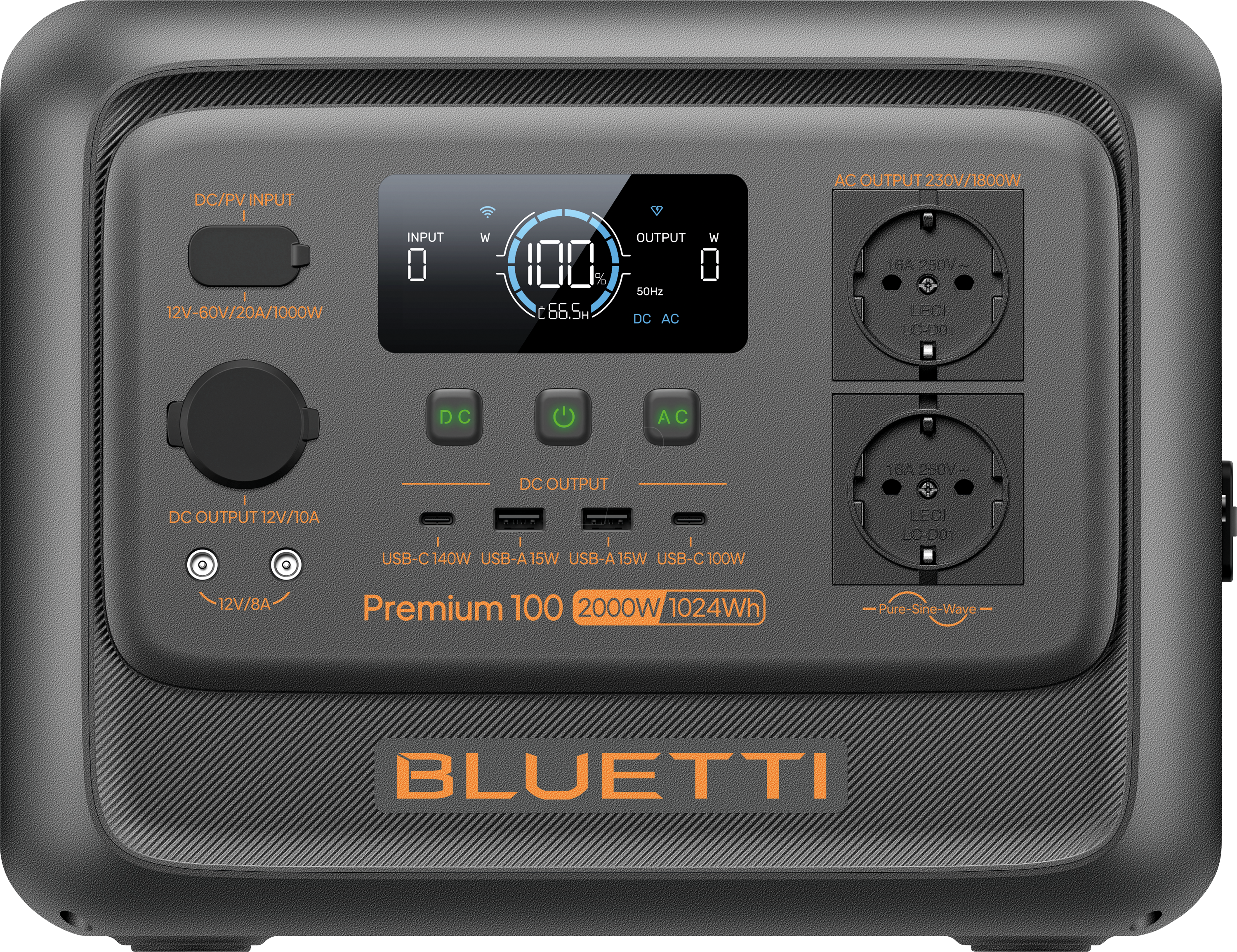 6970991299506 - P100V2 - Bluetti Premium 100 V2 Powerstation 2000 W 1024 Wh