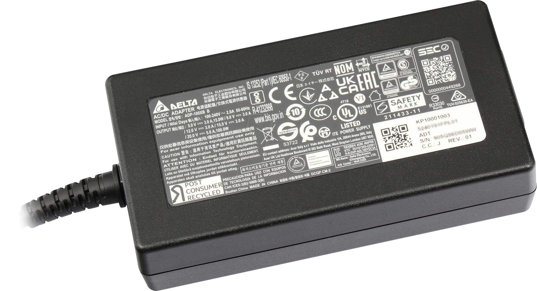 DELTA ADP-100XB - USB-Tischnetzteil, 5-20 V, max. 5 A, 100 W