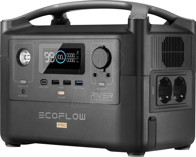 ECOFLOW 600WP: RIVER Pro, power station, 600 W, USB at reichelt elektronik