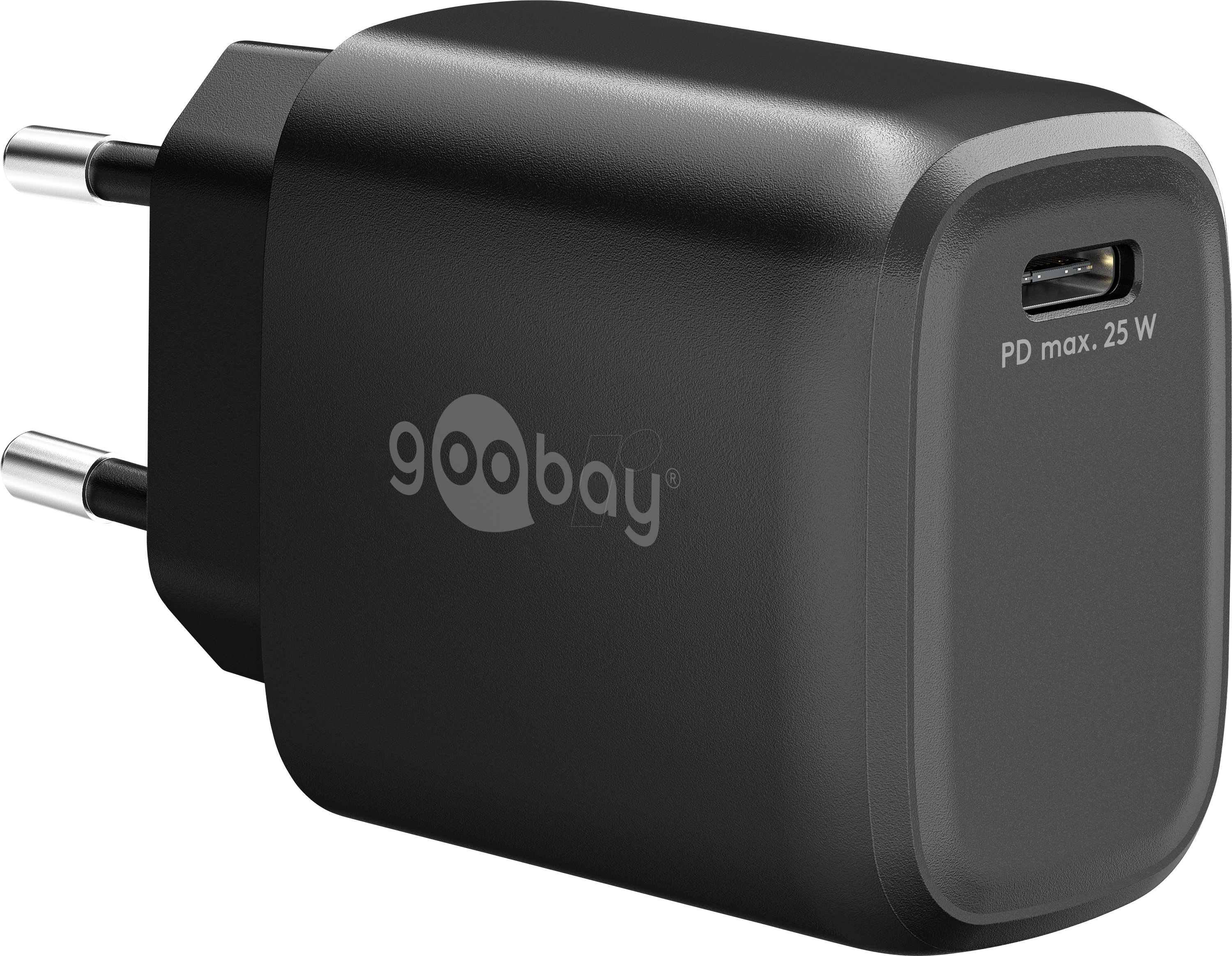 GOOBAY 79622 - USB Ladegerät, 25 W, 1x USB-C (PD), GaN, schwarz