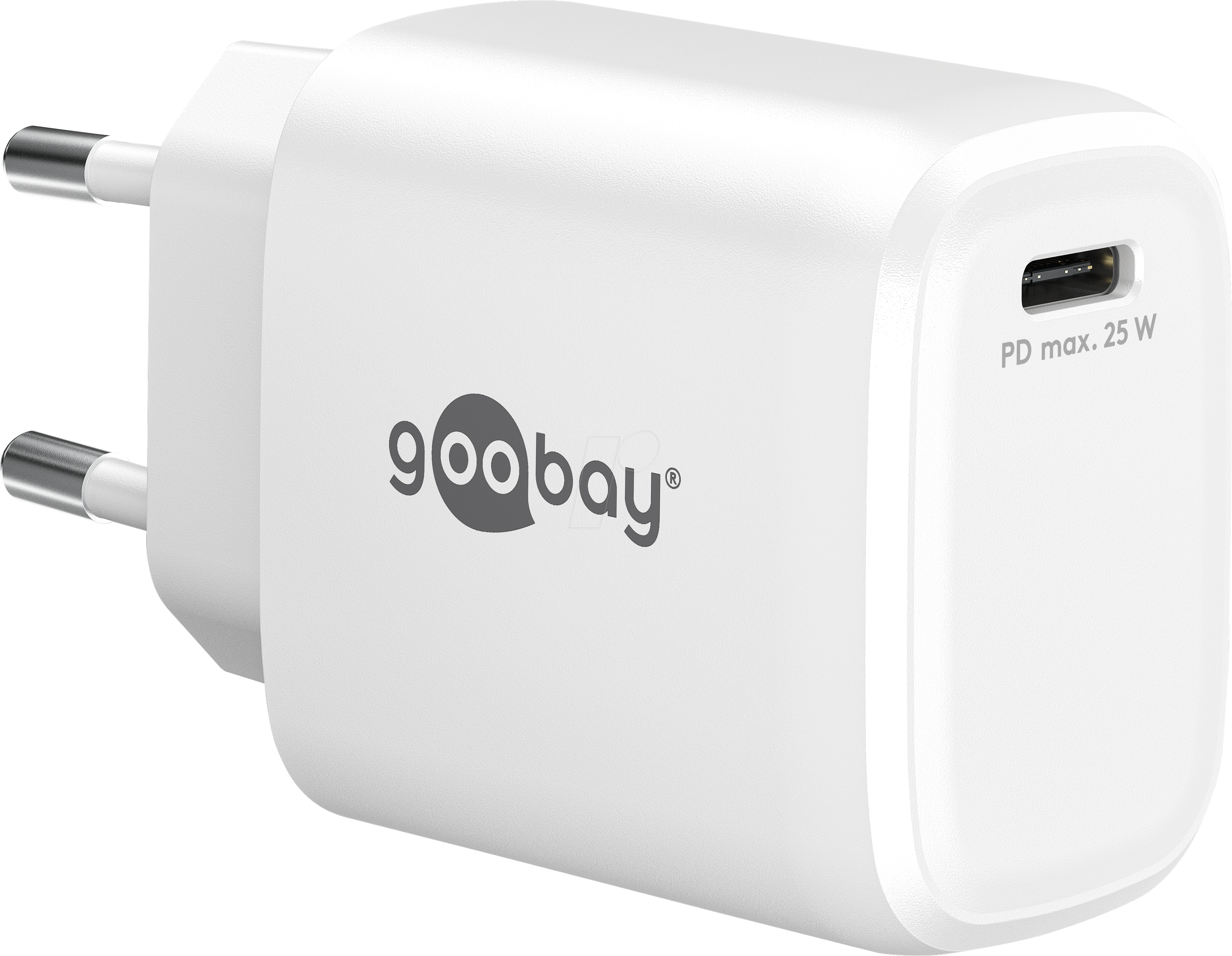 GOOBAY 79623 - USB Ladegerät, 25 W, 1x USB-C (PD), GaN, weiß