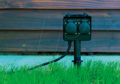 4002940354669 - HEIT VO-35466 - 2-fach Gartensteckdose mit Erdspieß