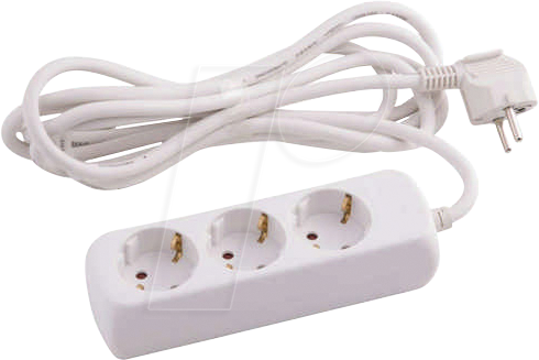 4002940450323 - HEIT VO-45032 - Steckdosenleiste 3-fach 3 m weiß