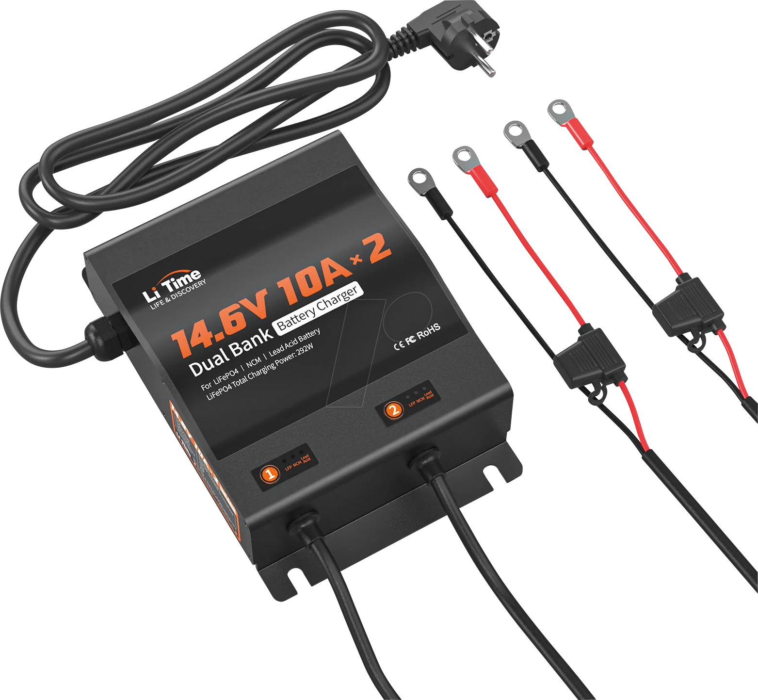 LI CH-12-10-IP-2 - Automatik-Ladegerät für LiFePO4, 14.6V 10 A, IP65