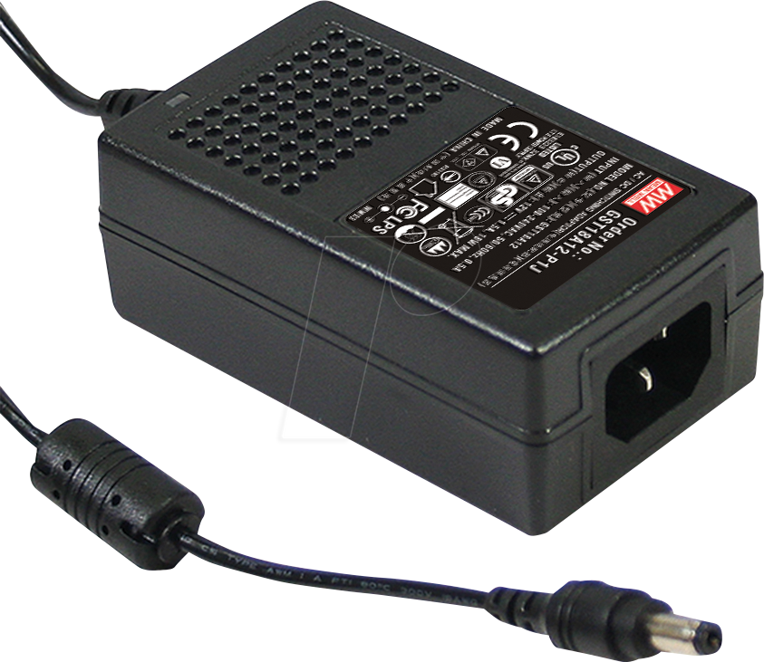 MW GST18A12-P1J - Tischnetzteil, 18 W, 12 V, 1,5 A