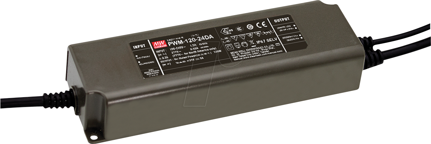 MW PWM-120-24DA2 - LED-Netzteil, IP67 120 W, 24 V, 5 A, Dali 2.0