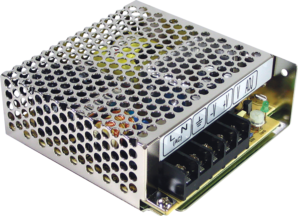 MW RT-50B - Schaltnetzteil, geschlossen, 50 W, 5 / 12 / -12 V, 4 A