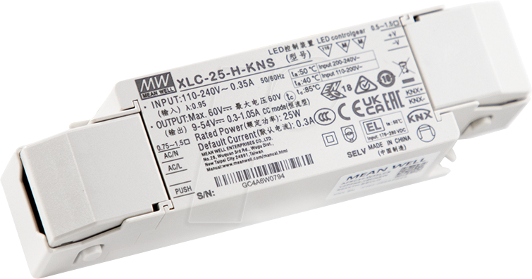 4711287491196 - MW XLC-40-H-KNS - LED-Netzteil 40 W 9 - 54 V 06 - 14 A KNX CP Zugentlast