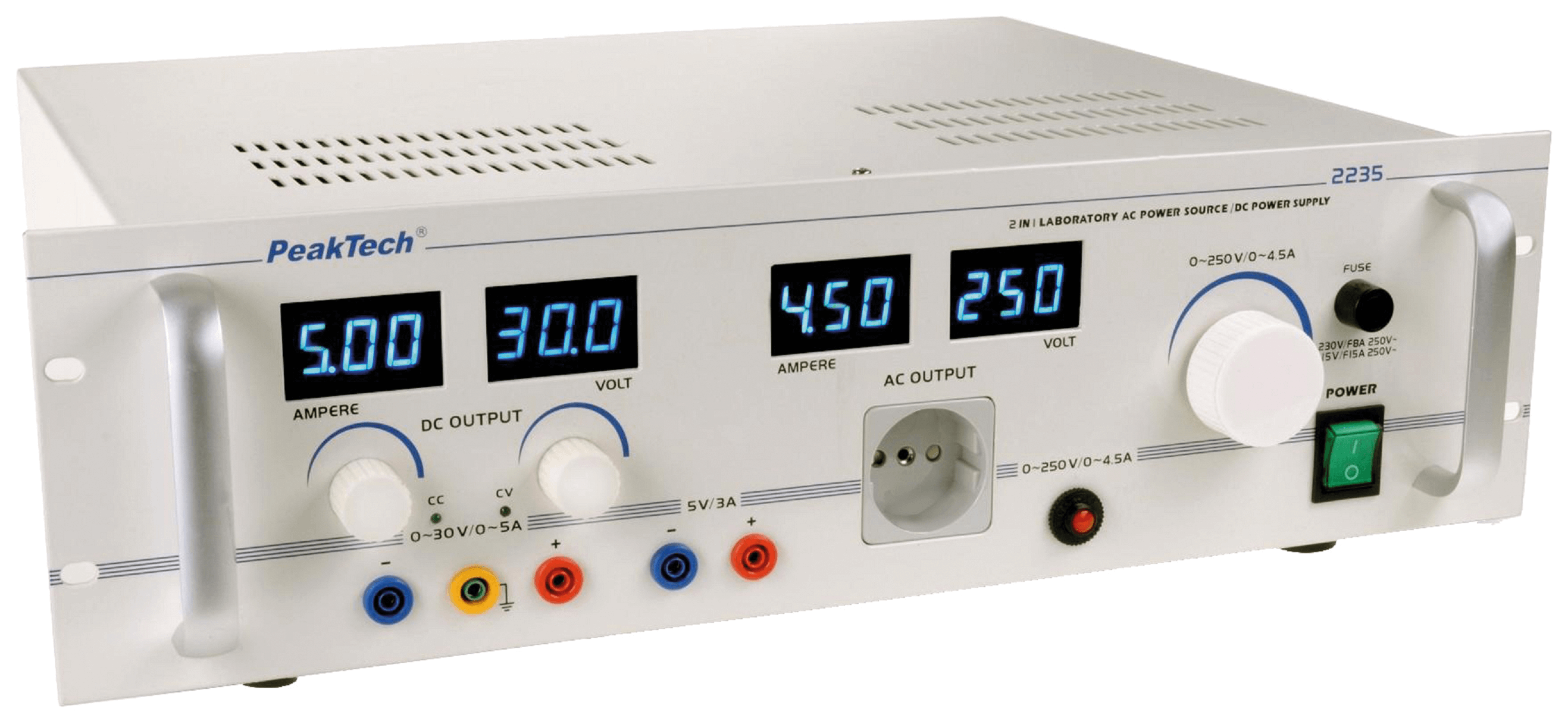 Peaktech 2235 Ac Power Source Dc Power Supply 1000 W 30 V 5 A 5 V 3 A Fixe At Reichelt Elektronik