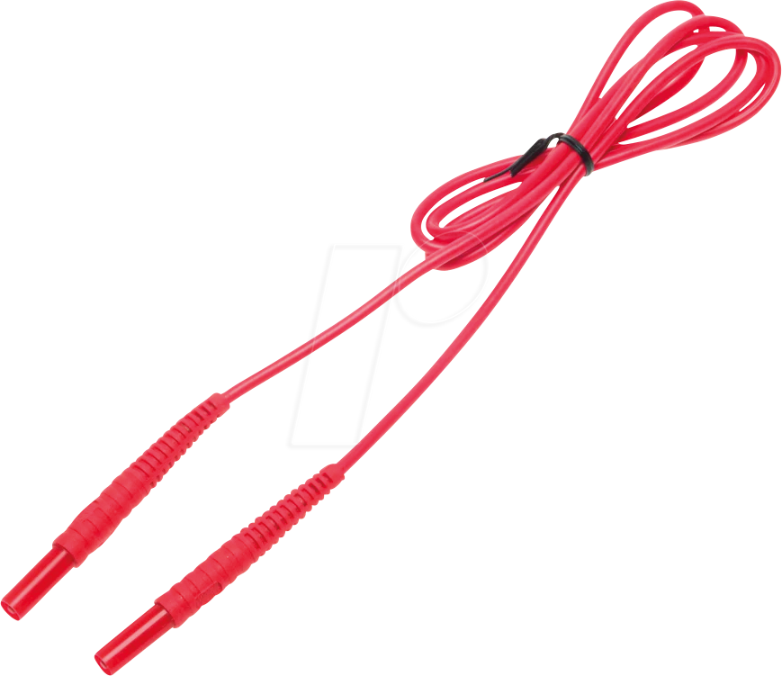 SONEL 1X2REBB2X5 - Prüfleitung, 1,2 m, rot, gesichert, 1 kV