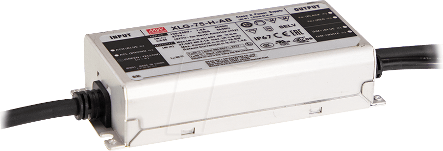 MW XLG-75-H-AB - LED-Trafo, 75 W, 60 V DC, 1400 mA, dimmbar, 3-in-1