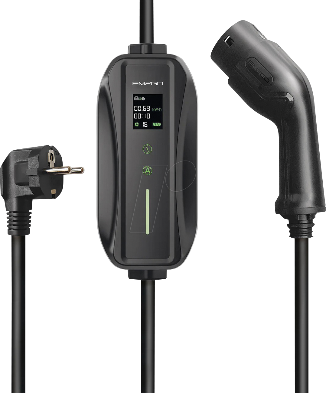 EM2GO EM035ACPN - Mobiles Ladegerät, Typ 2, 3,68 kW, bis 16 A, 5 m, Schutzkontatkt