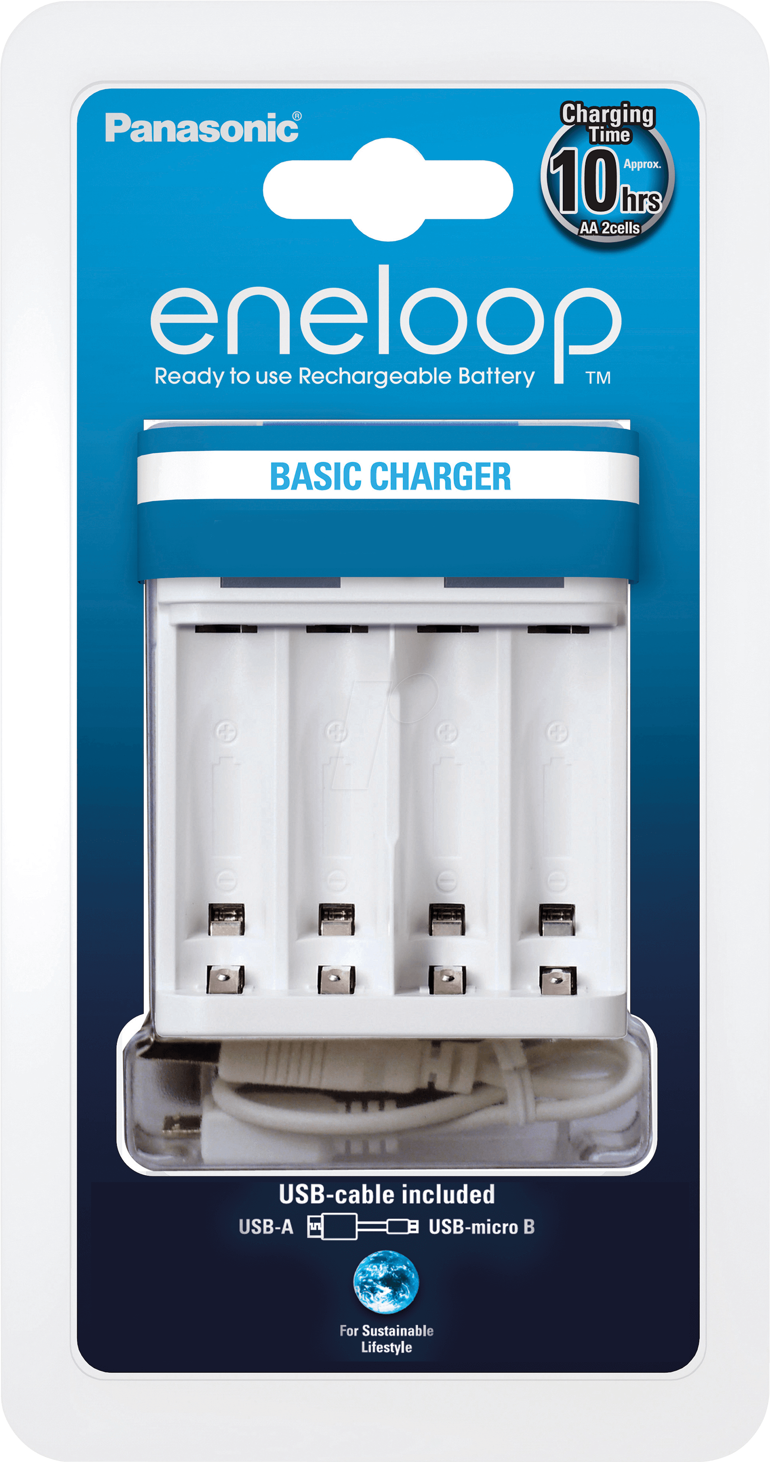 ENELOOP BQ CC61: Tischladegerät, NiMh, USB In, weiß bei ENELOOP BQ CC61: Tischladegerät, NiMh, USB In, weiß bei