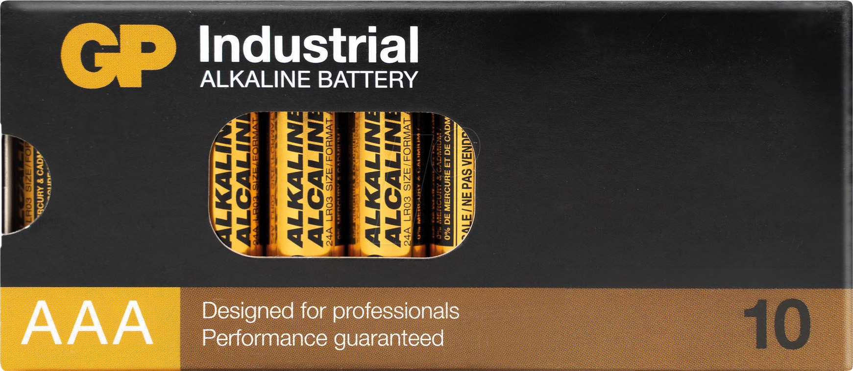 GP IND10 AAA: Industrial alkaline battery, AAA (Micro), pack of 10 at reichelt  elektronik