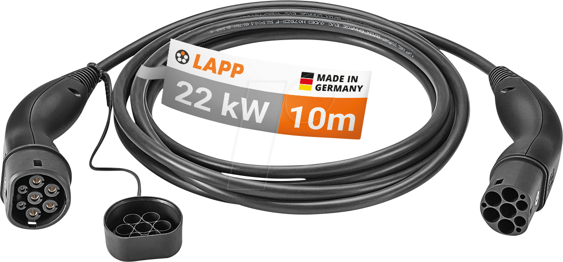 LAPP EV type 2 charging cable,3-phase (32 A/22 kW)