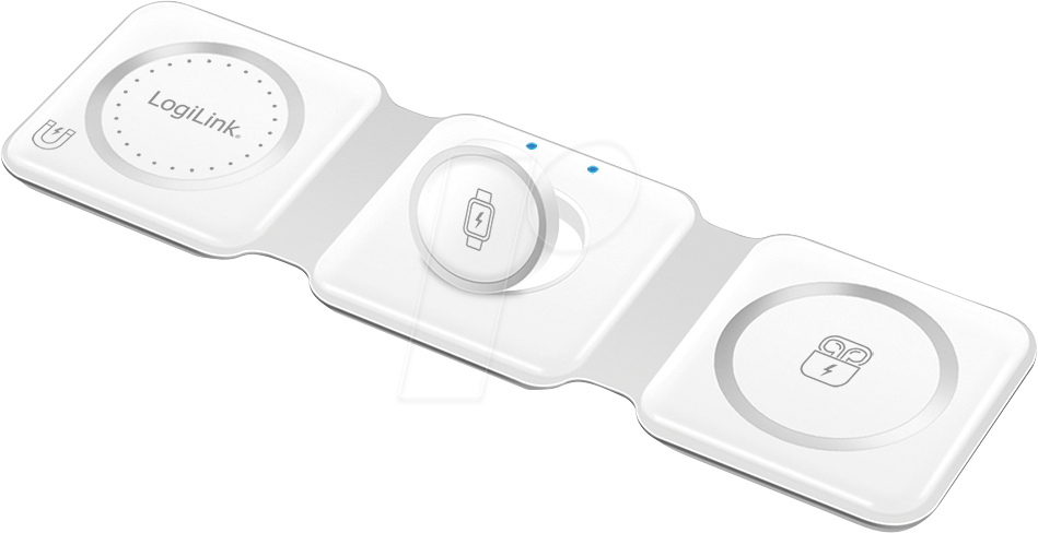 4052792075090 - LOGILINK PA0344 - Wireless-Ladegerät 15 W 3 in 1 MagSafe faltbar Apple weiß 4052792075090 - LOGILINK PA0344 - Wireless-Ladegerät 15 W 3 in 1 MagSafe faltbar Apple weiß