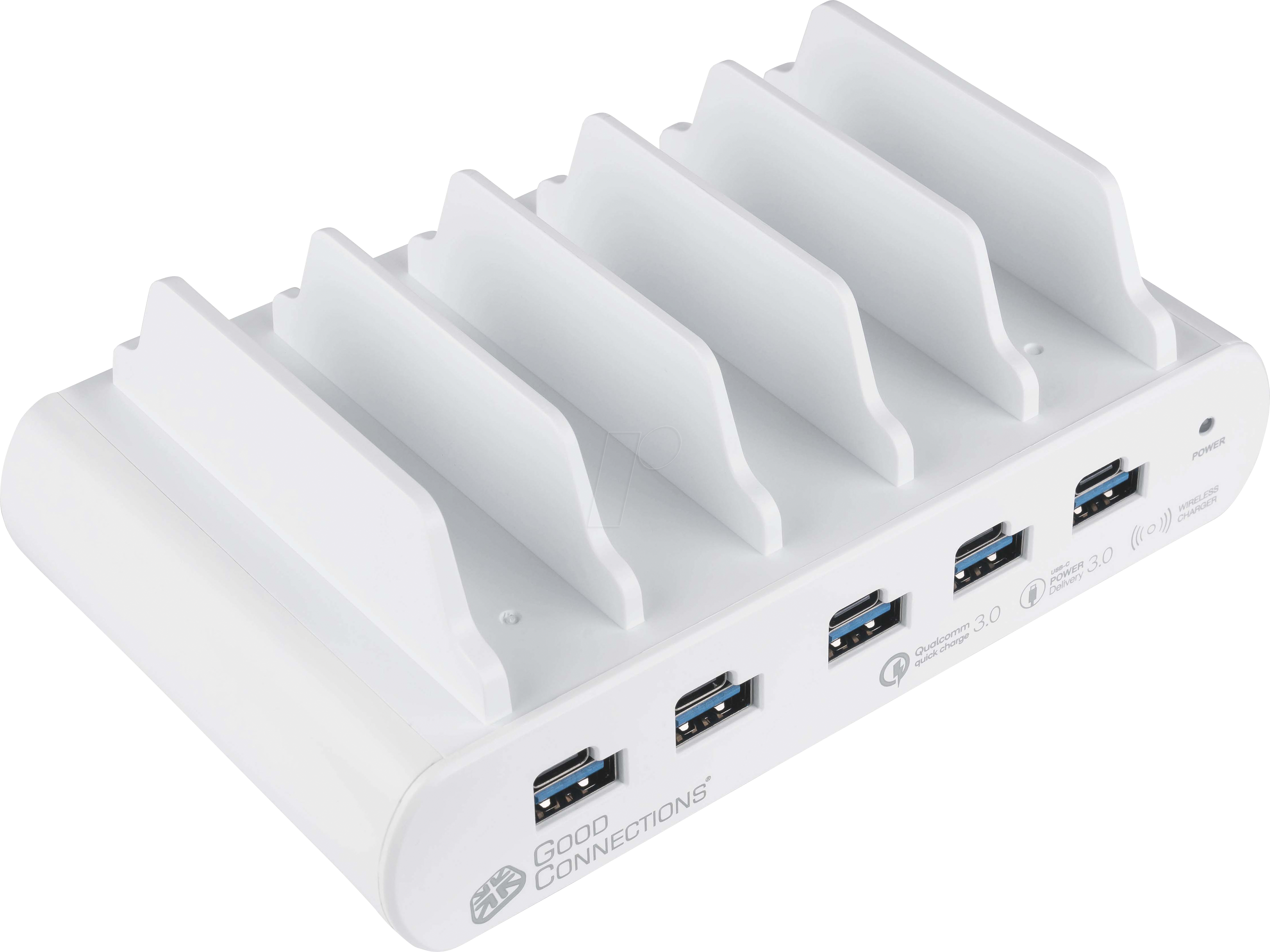 4014619842728 - USB-Desktop-Schnellladestation 110W 10-Port (5x USB-C 5x USB-A)