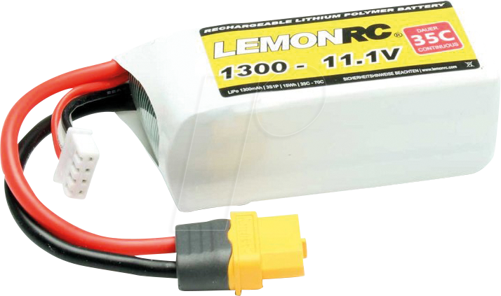 4056534059881 - LemonRC Modellbau-Akkupack (LiPo) 111 V 1300 mAh Zellen-Zahl 3 35 C Softcase XT60 4056534059881 - LemonRC Modellbau-Akkupack (LiPo) 111 V 1300 mAh Zellen-Zahl 3 35 C Softcase XT60