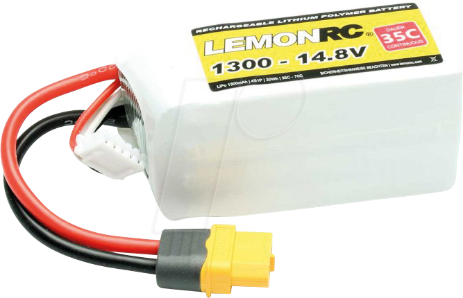 4056534059898 - LemonRC Modellbau-Akkupack (LiPo) 148 V 1300 mAh Zellen-Zahl 4 35 C Softcase XT60 4056534059898 - LemonRC Modellbau-Akkupack (LiPo) 148 V 1300 mAh Zellen-Zahl 4 35 C Softcase XT60