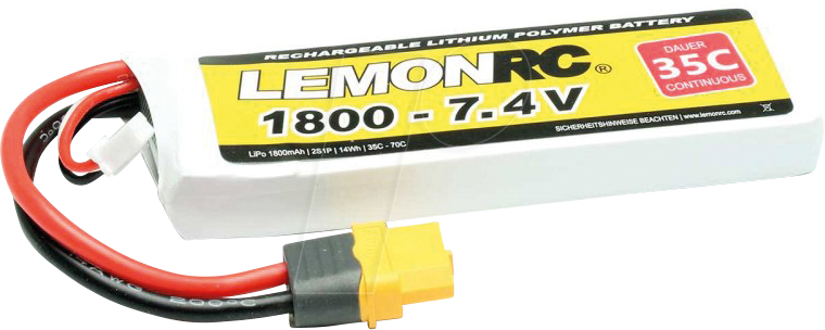 LRC 2S 1800 - LiPo Akku LEMONRC 1800 - 7.4V (35C)