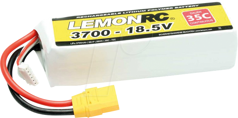 LRC 5S 3700 - LiPo Akku LEMONRC 3700 - 18.5V (35C)