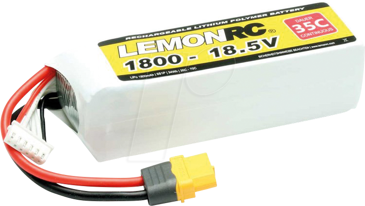 4056534060245 - LemonRC Modellbau-Akkupack (LiPo) 185 V 1800 mAh Zellen-Zahl 5 35 C Softcase XT60
