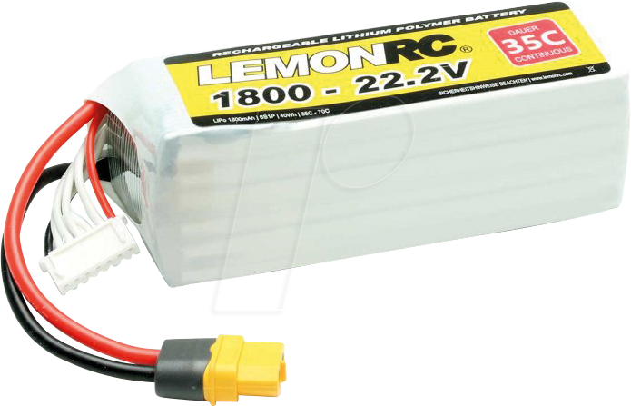 LRC 6S 1800 - LiPo Akku LEMONRC 1800 - 22.2V (35C)