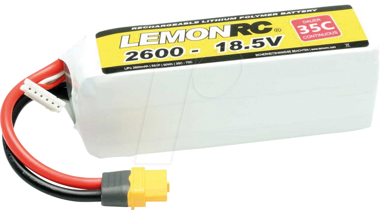 LRC 5S 2600 - LiPo Akku LEMONRC 2600 - 18.5V (35C)