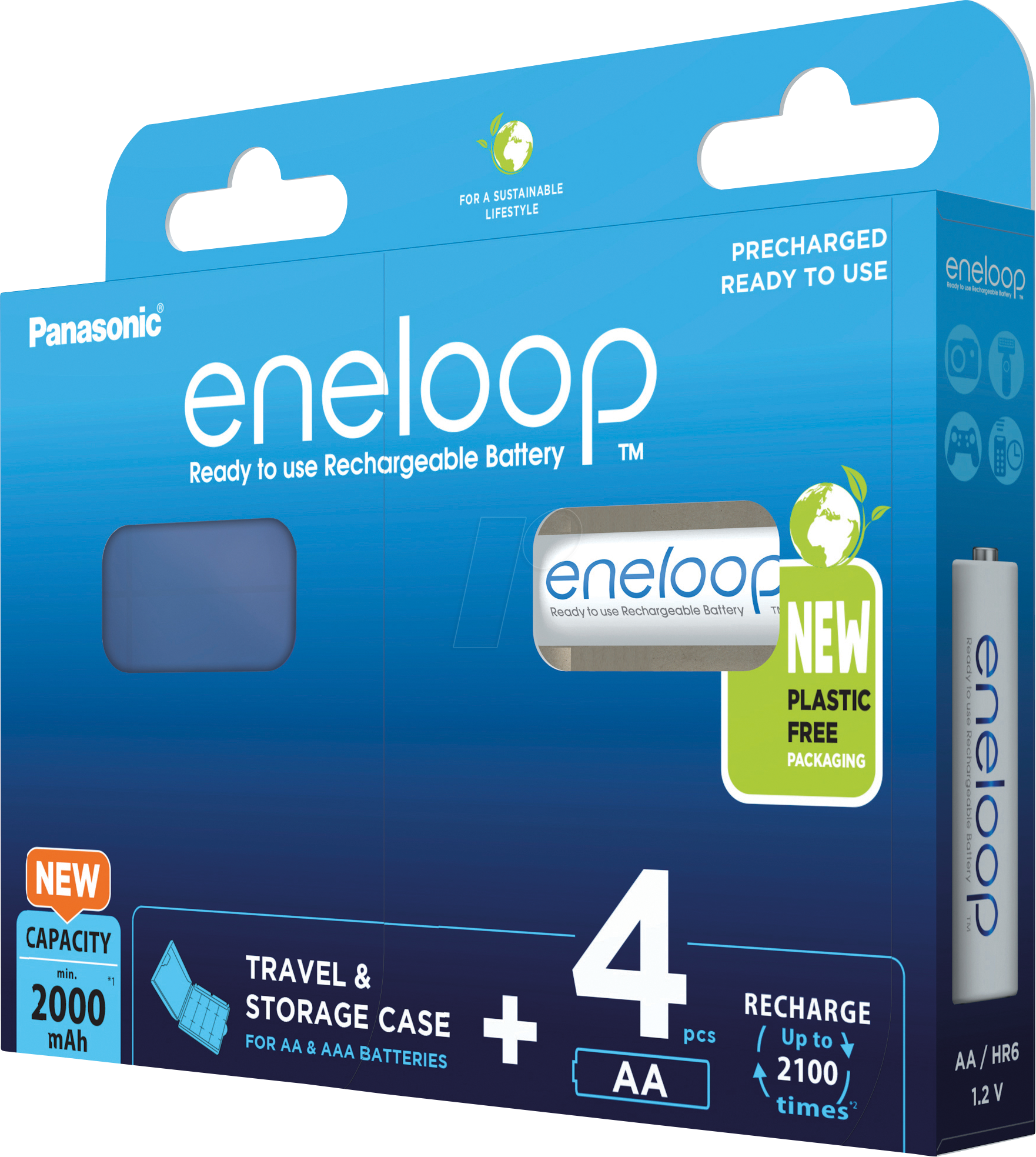 ENELOOP 4XAAD - eneloop, NiMh Akku, AA (Mignon), 2000 mAh, 4er-Pack + Box