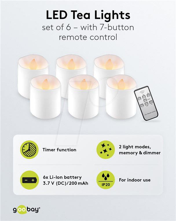 JVURICE 6er Set Aufladbare LED-Teelichter Mit Timer - Flackernde Kerzen Ohne Flamme Für Gemütliche Deko