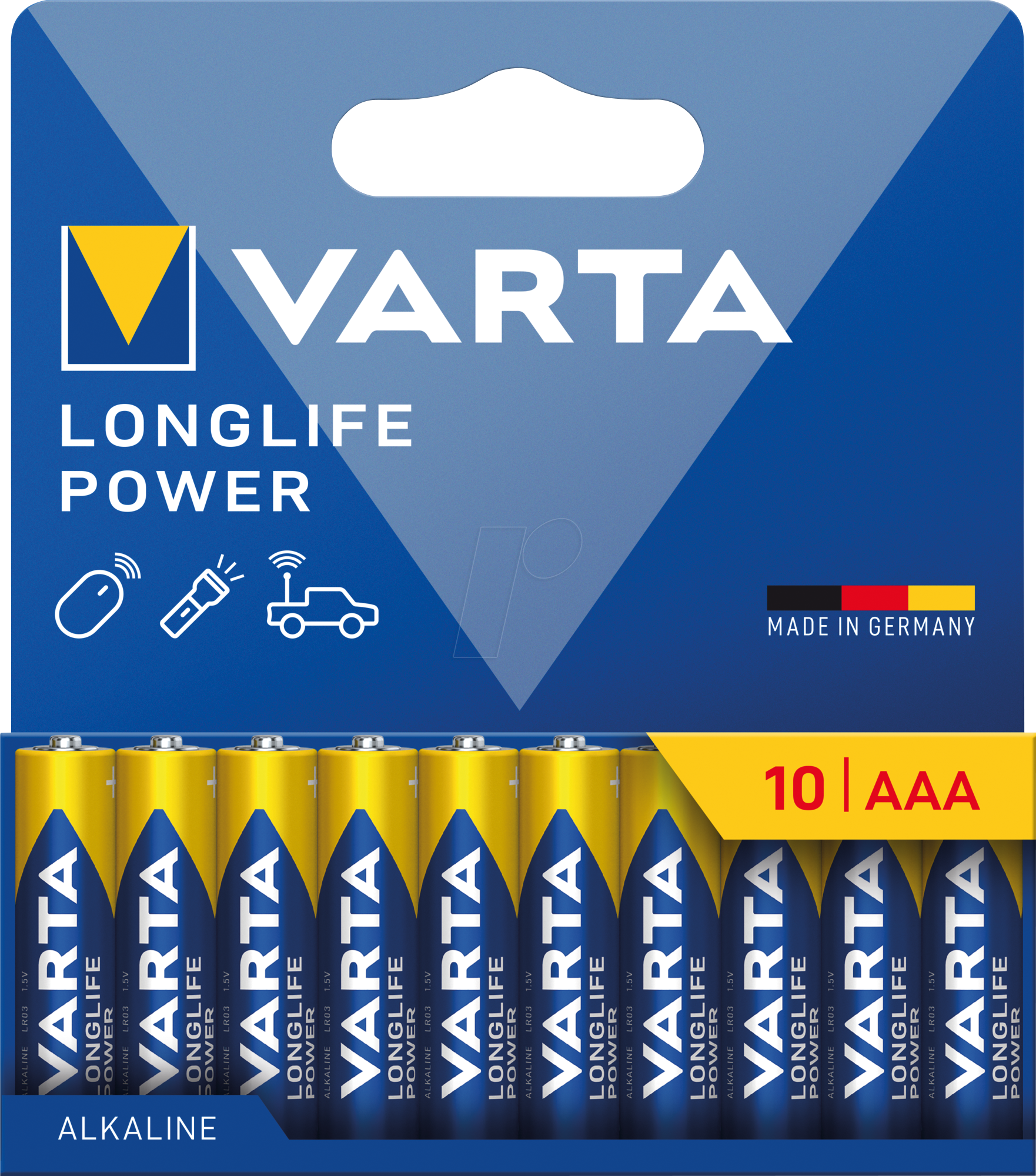 Image of VARTA AL AAA 10X - Alkaline Batterie Longlife Power, AAA (Micro), 10er-Pack