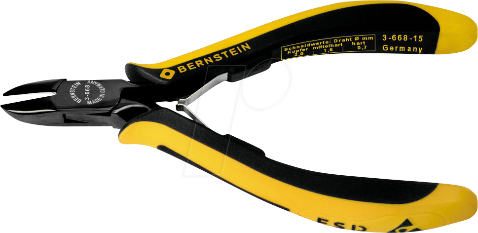 4250838513746 - Bernstein Tools EUROline 3-668-15 ESD Seitenschneider mit Facette 135 mm