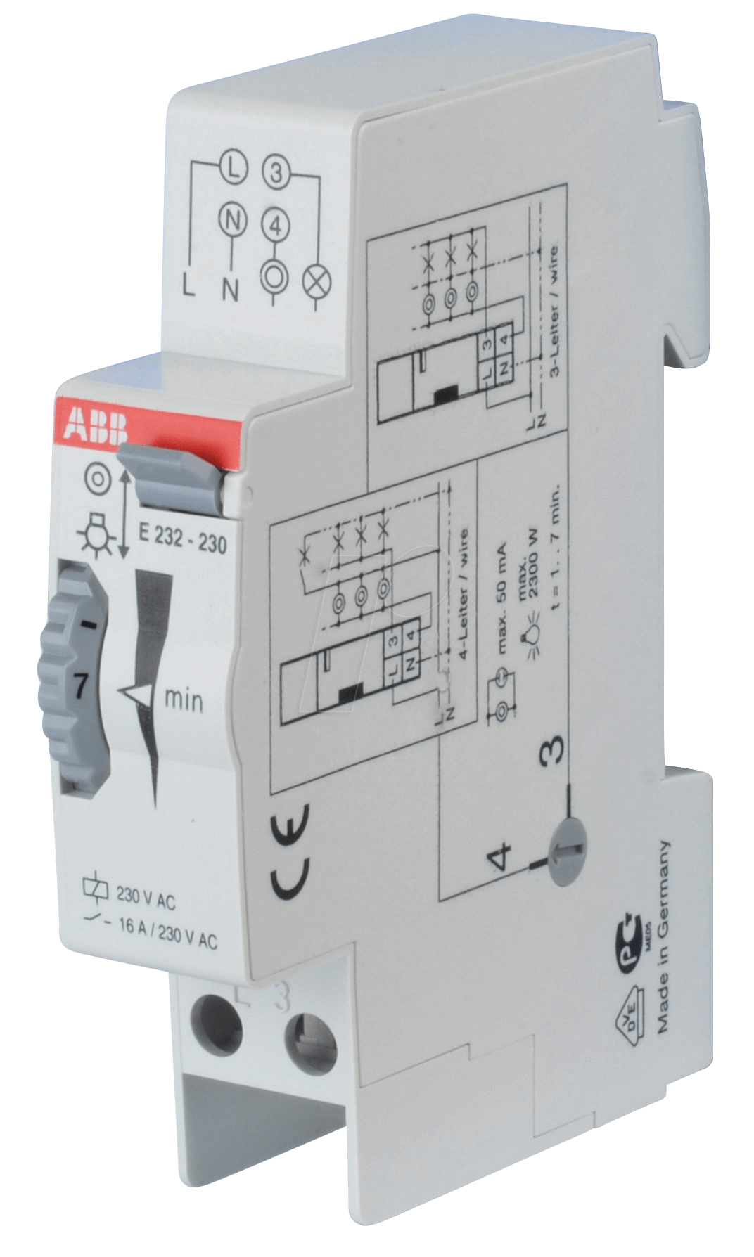 ABB E232-230: Interruttore temporizzato luce scale - 230 V, 1-7 min da  reichelt elektronik